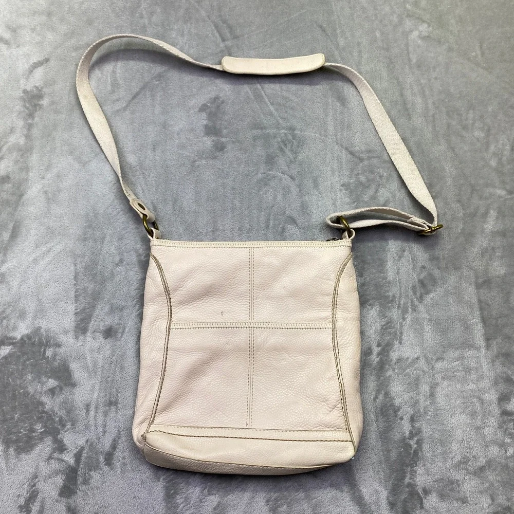 The Sak Pale Pink Leather Crossbody Bag Flap Zip Pockets Adjustable Strap‎